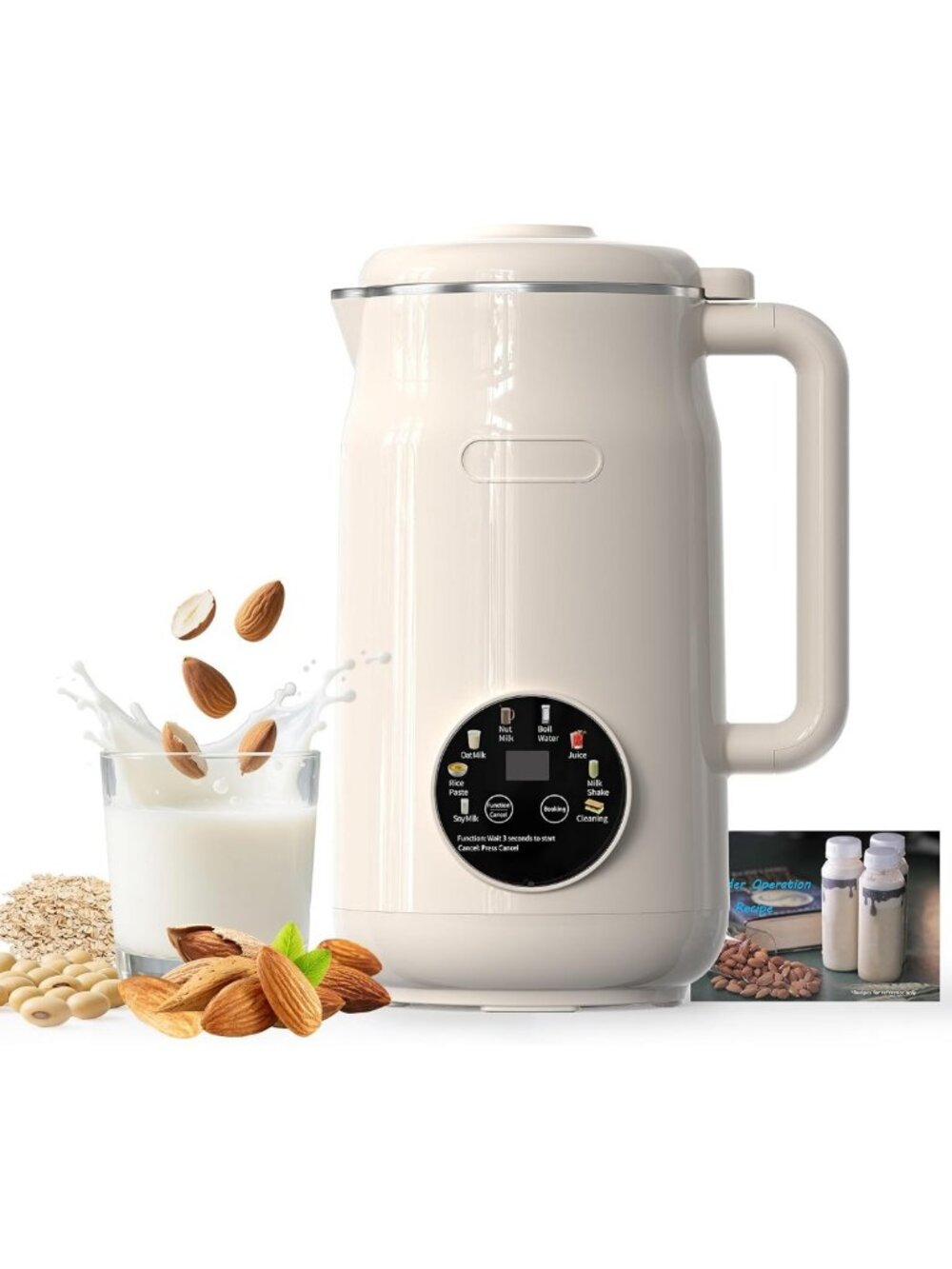 Versatile 8-in-1 Nut Milk Maker & Soy Milk Machine, 50oz Capacity, 10-Blade